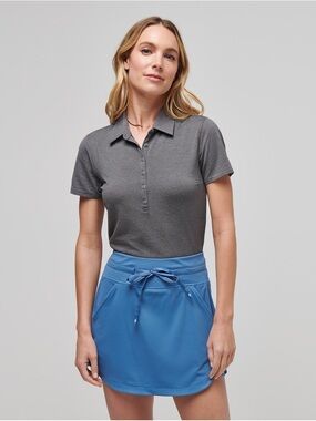 Travis Mathew Heathered Gray Featherweight Active Polo Golf Shirt